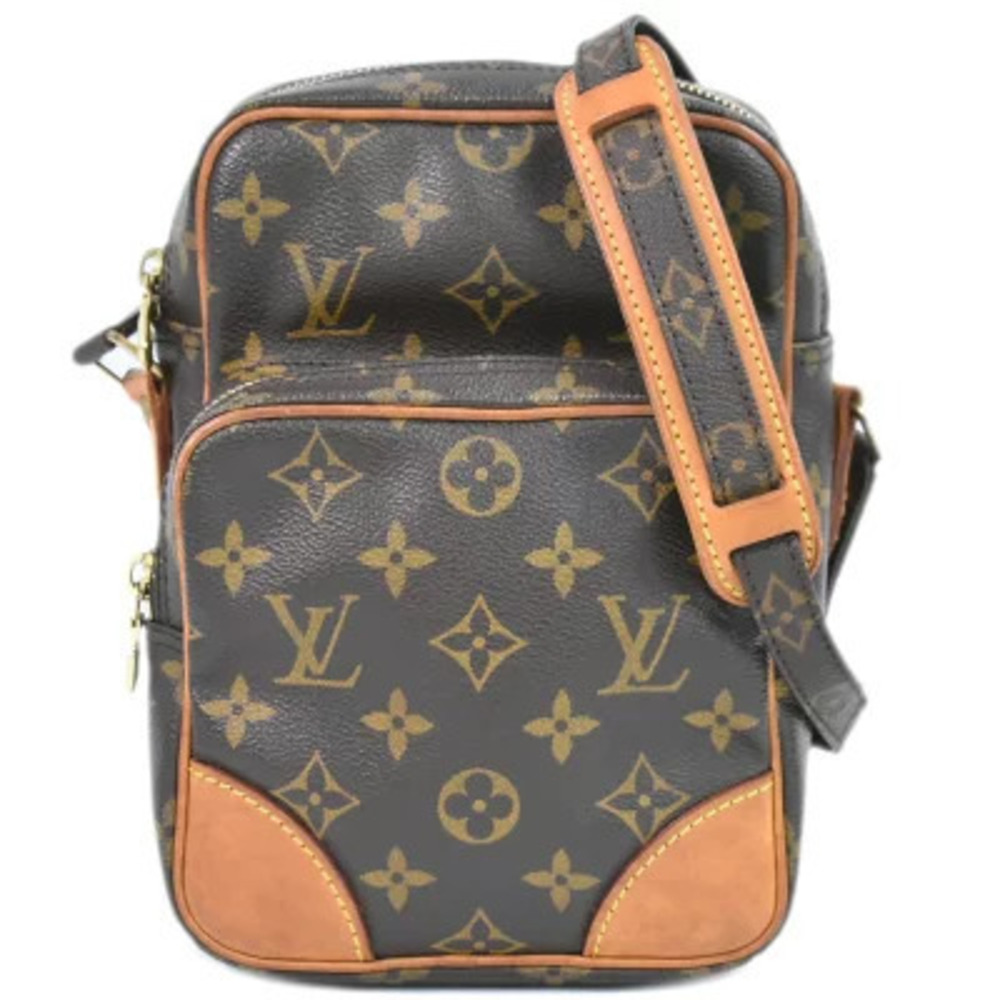 Louis Vuitton LV Amazon Monogram Pochette Shoulder Bag Canvas Leather Brown
